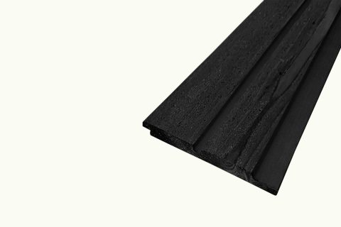 NE vuren dubbel channelsiding fijnbezaagd 18x145 mm 2x zwart gespoten
