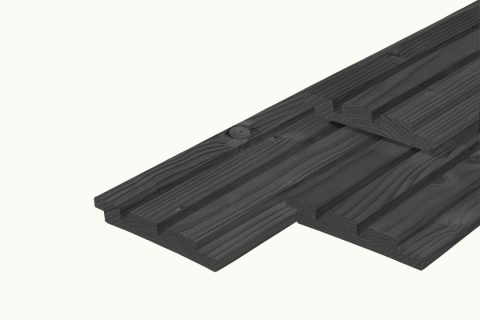 Douglas triple profiel geschaafd 19x130 mm zwart geïmpregneerd