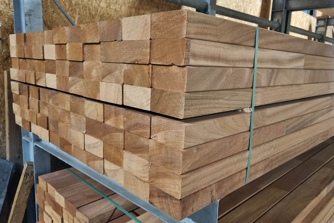 Mahonie hardhout gevingerlast geschaafd 50x100 mm - Afbeelding 3